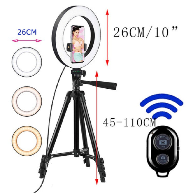 Selfie ring light tripod