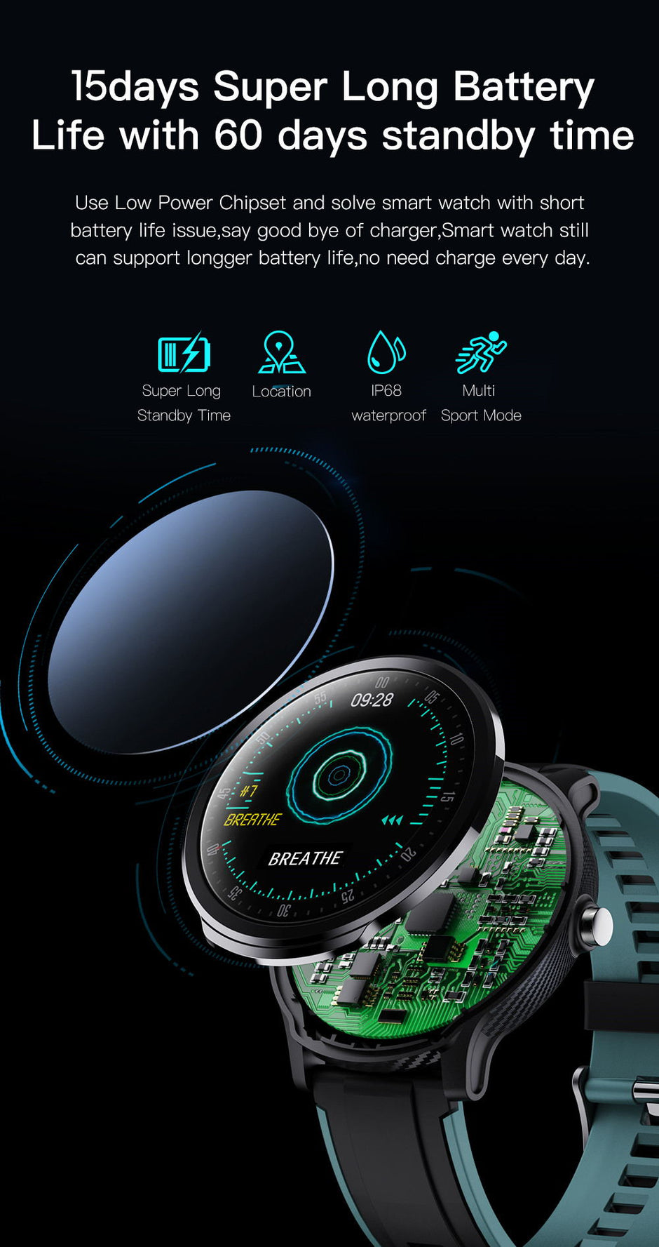 Smart watch fitness tracker